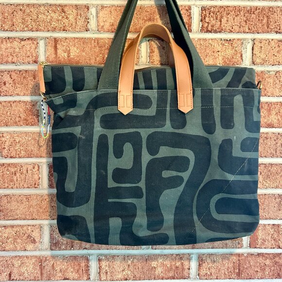 NWT Ubuntu Life  Commuter Tote Bag Safari Kuba Print - Picture 12 of 16